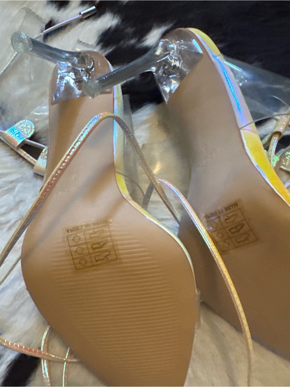 Simmi London Iridescent Pointed-Toe Lace-Up Heels - Holographic Pink - Picture 3 of 5